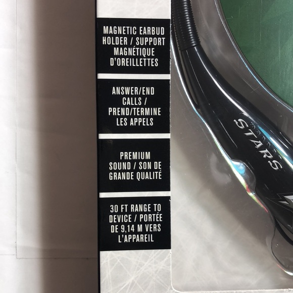 NHL Dallas Stars Bluetooth Wireless Neckband Headset Stereo Built-in Microphone - Picture 3 of 9